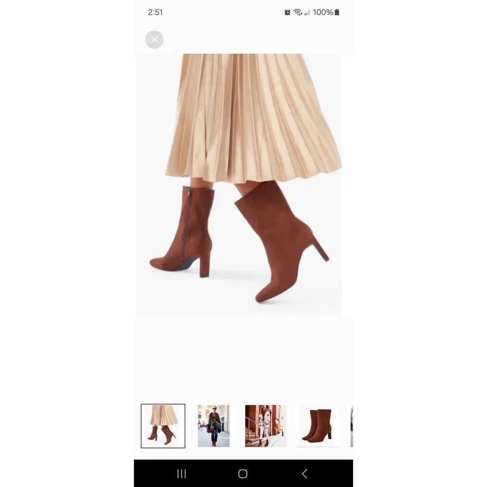 New 11E Extra Wide JustFab Brown Lillianna  Booties Boots Faux Suede